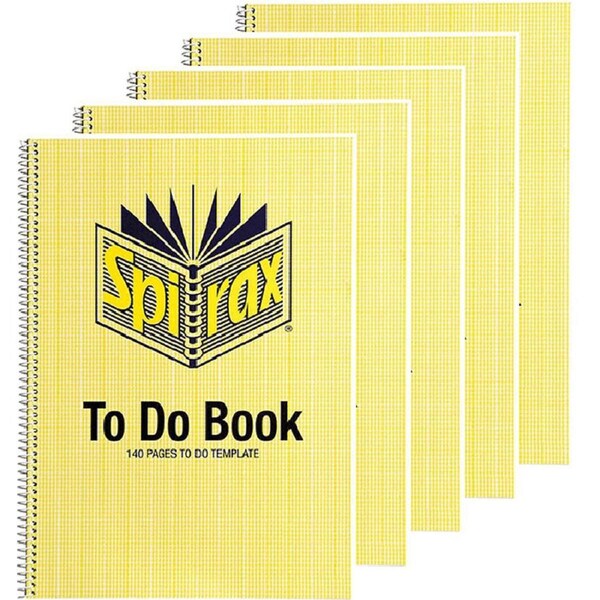 Spirax 706 Notebook To Do List Book 140 Page A4 Pack 5