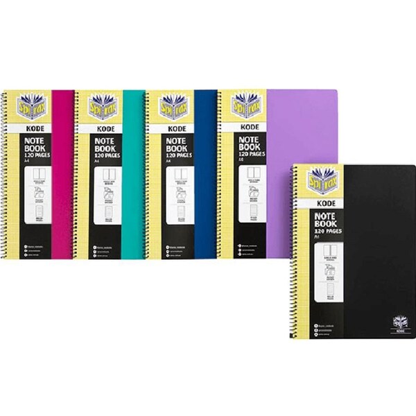 Spirax P957 Kode Notebook 120 Page A4 Assorted Pack 5