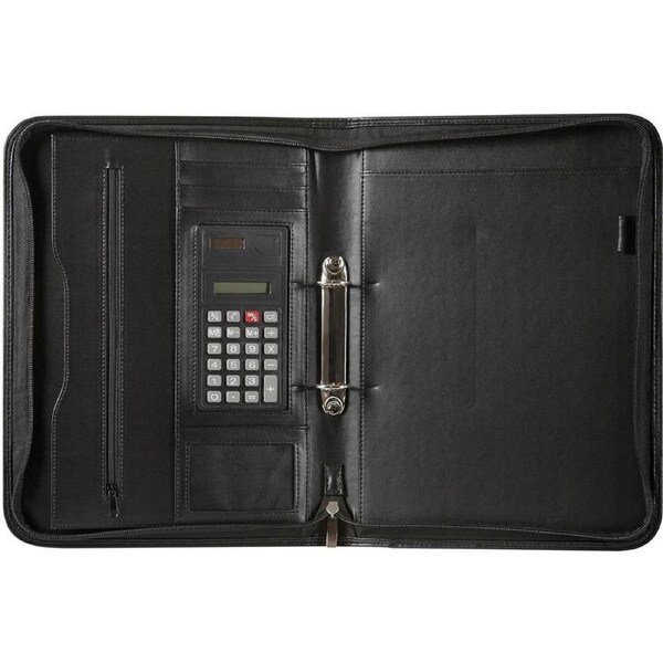 Spirax Zippered 2 Ring Compendium Folder A4 Black Professional