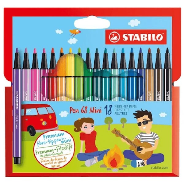 Stabilo 68 Fibre Tip Pens Mini Wallet 18