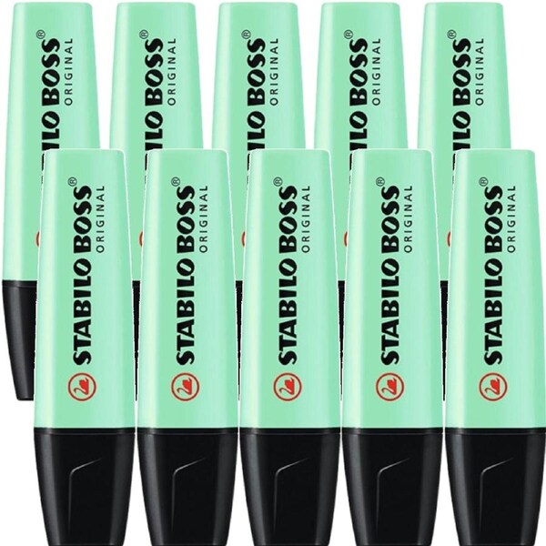 Stabilo Boss Highlighter Pastel Hint Of Mint Green Box 10