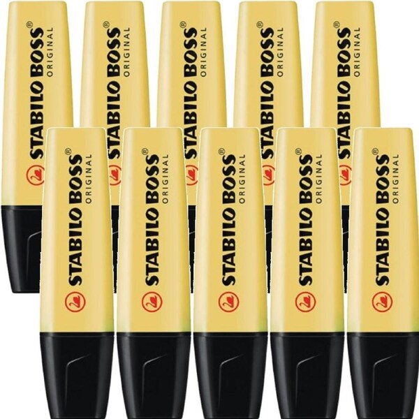 Stabilo Boss Highlighter Pastel Milky Yellow Box 10