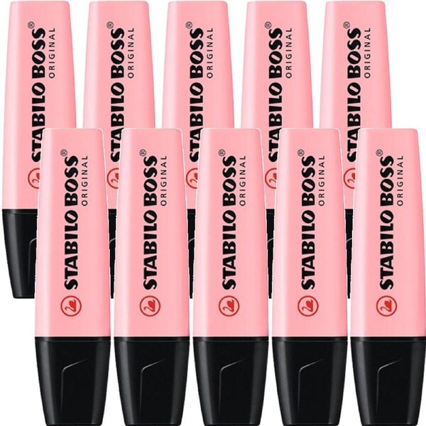 Stabilo Boss Highlighter Pastel Pink Blush Box 10