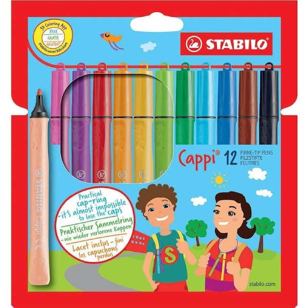 Stabilo Cappi Fibre Tip Pens Wallet 12