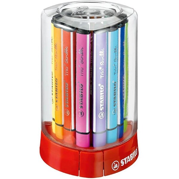 Stabilo Trio Scribbi Fibre Tip Pens Box 12