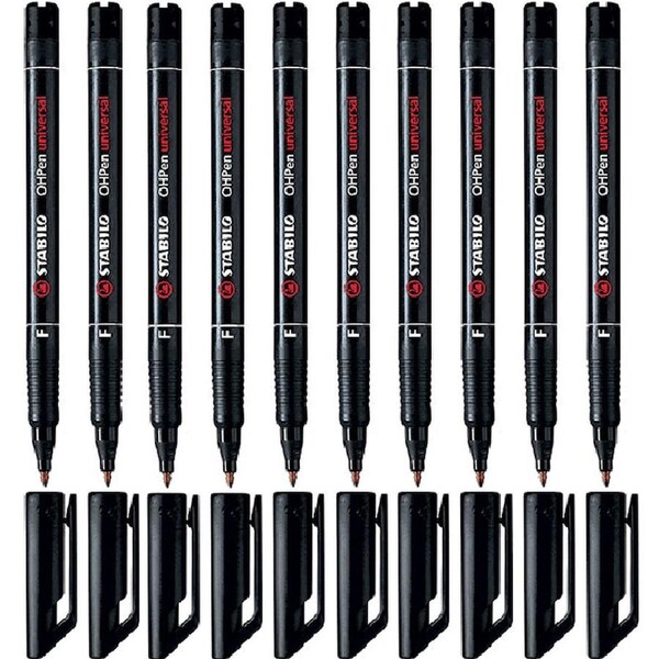 Stabilo Universal Overhead Projector Pen Permanent Fine Black Box 10