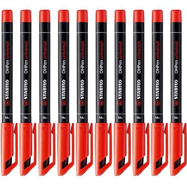 Stabilo Universal Overhead Projector Pen Permanent Fine Red Box 10