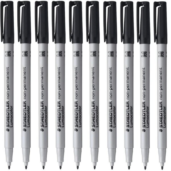 Staedtler 315 Lumocolour Non-Permanent Marker Pen Medium Black Box 10