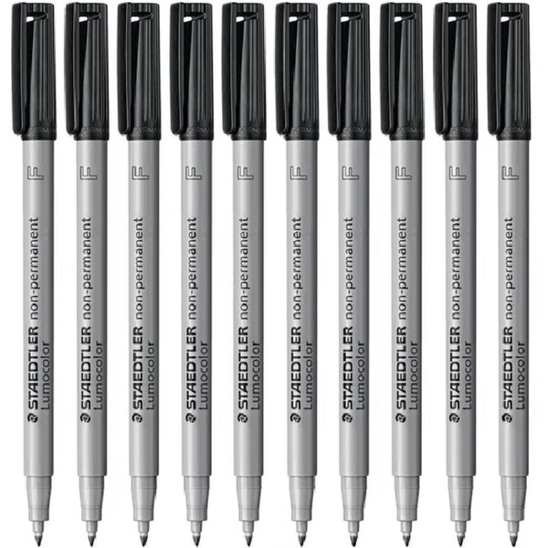 Staedtler 316 Lumocolour Non-Permanent Marker Pen Fine Black Box 10