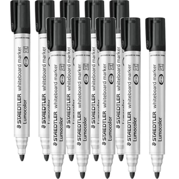 Staedtler 351 Lumocolor Whiteboard Marker Bullet Point Black Box 10
