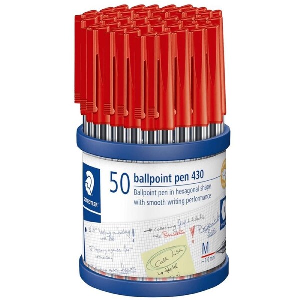 Staedtler 430 Stick Ballpen Medium Red Cup 50