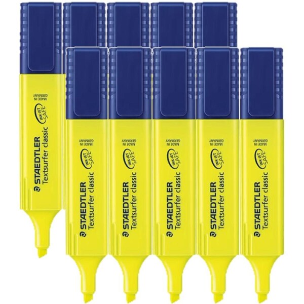 Staedtler Textsurfer Classic Highlighter Yellow Box 10 Bulk