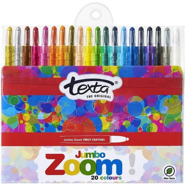Texta Jumbo Zoom Crayons Wallet Pack 20