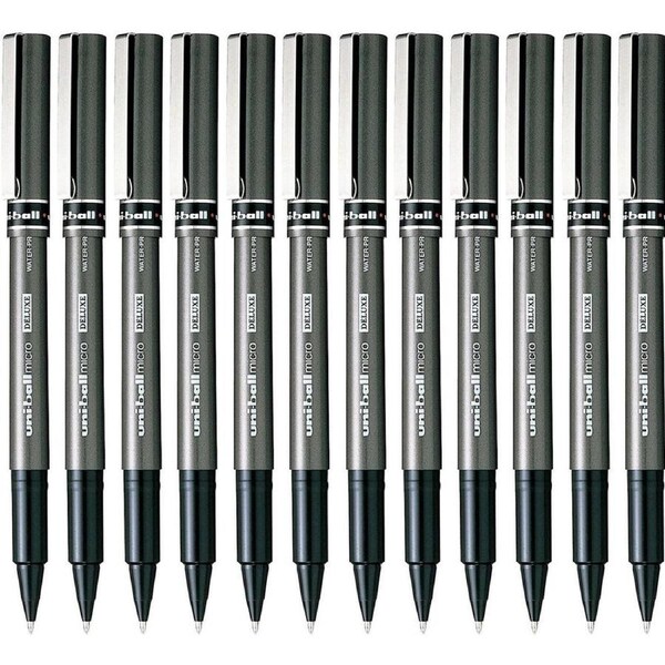 Uni-Ball Deluxe UB-155 Liquid Ink Rollerball Pen Extra Fine 0.5mm Black Box 12