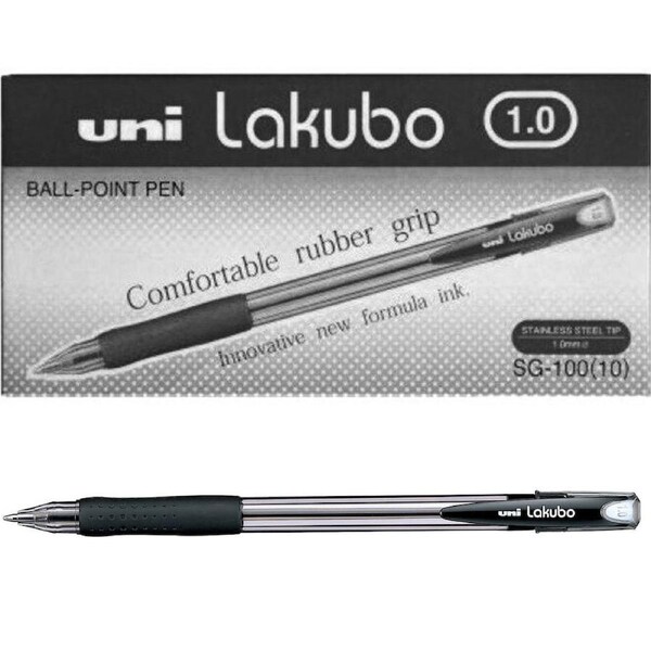 Uni-Ball Lakubo SG-100 Ballpoint Pen Medium 1.0mm Black Box 12