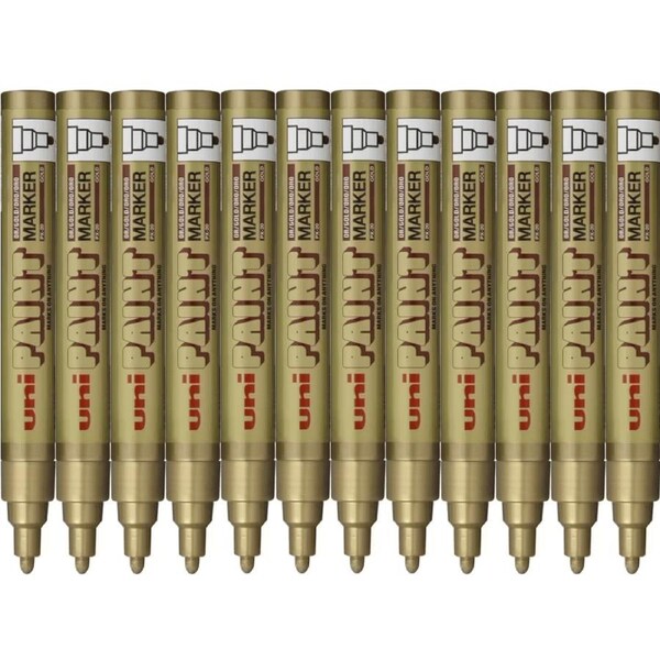 Uni-Ball PX-20 Paint Marker Bullet Tip 2.2mm Gold UNI PX20 Box 12