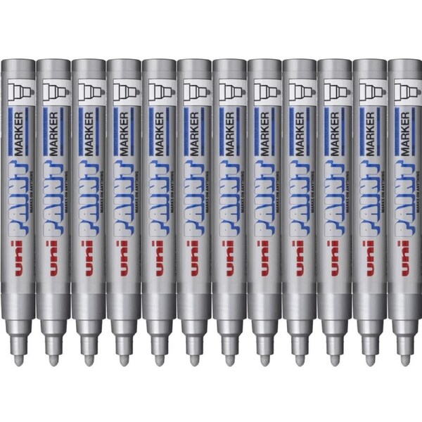 Uni-Ball PX-20 Paint Marker Bullet Tip 2.2mm Silver UNI PX20 Box 12