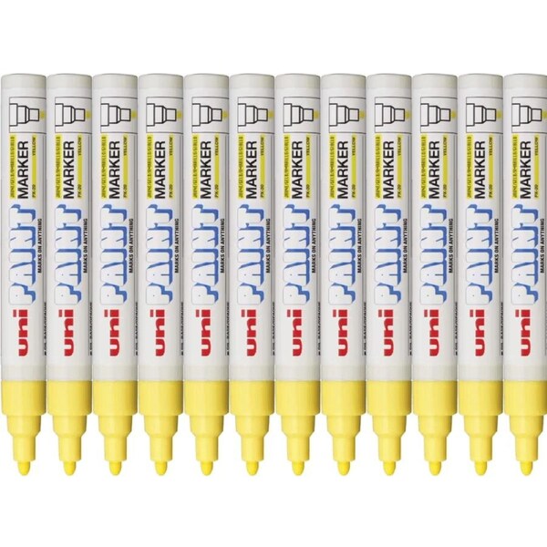 Uni-Ball PX-20 Paint Marker Bullet Tip 2.2mm Yellow UNI PX20 Box 12