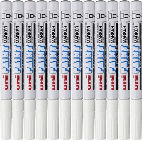 Uni-Ball PX-203 Paint Marker Bullet Tip Fine 0.8mm PX203 White Box 12