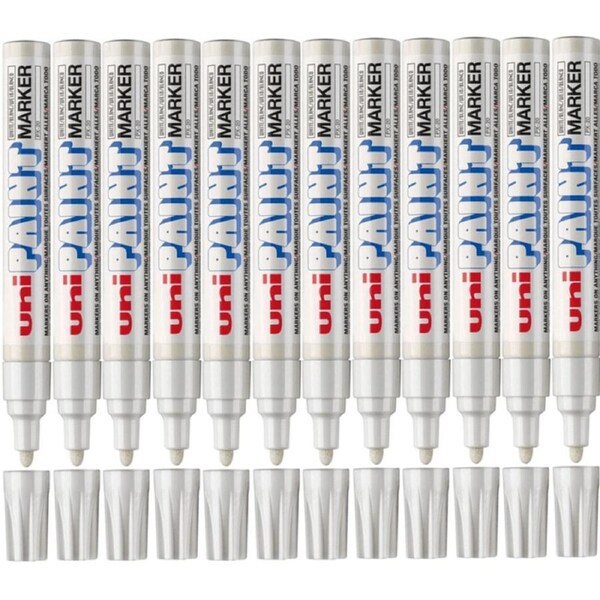 Uni-Ball PX20 Paint Marker Bullet Tip 2.2mm White Box 12