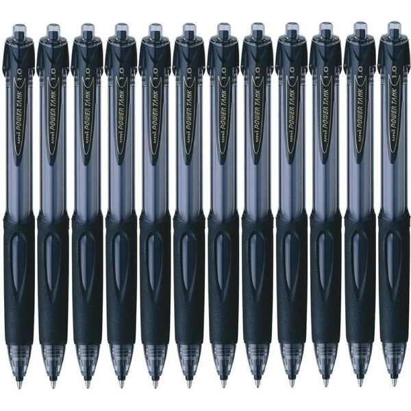 Uni-Ball SN220 Power Tank Retractable Ballpoint Pen Medium 1.0mm Black Box 12