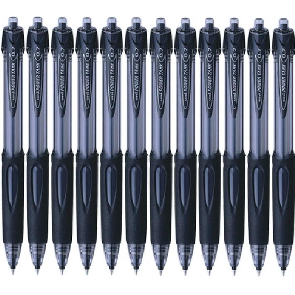 Uni-Ball SN227 Power Tank Retractable Ballpoint Pen Fine 0.7mm Black Box 12