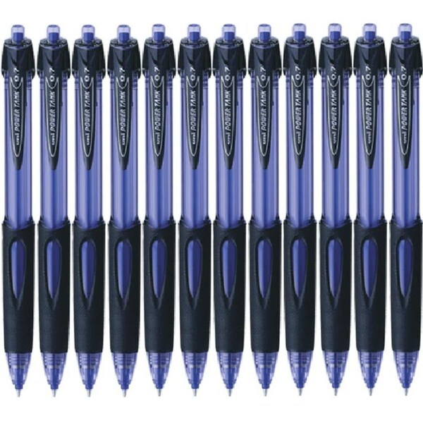 Uni-Ball SN227 Power Tank Retractable Ballpoint Pen Fine 0.7mm Blue Box 12