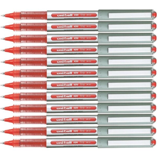 Uni-Ball UB-157 Eye Liquid Ink Pen Rollerball Fine 0.7mm Red Box 12