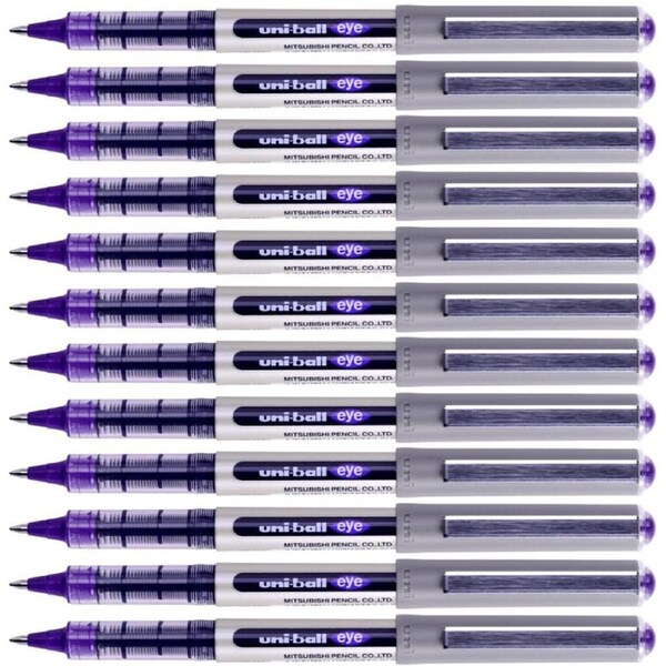Uni-Ball UB-157 Eye Liquid Ink Pen Rollerball Fine 0.7mm Violet Purple Box 12