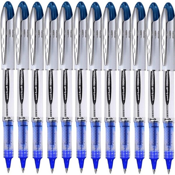 Uni-Ball UB-200 Vision Elite Rollerball Pen Fine 0.8mm Blue Box 12 Bulk