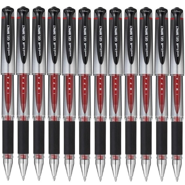 Uni-Ball UM-153 Signo Broad Gel Ink Impact Pen 1.0mm Red Box 12