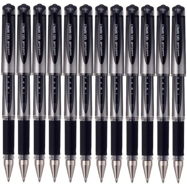 Uni-Ball UM-153S Signo Broad Gel Impact Ink Pen 1.0mm Black Box 12