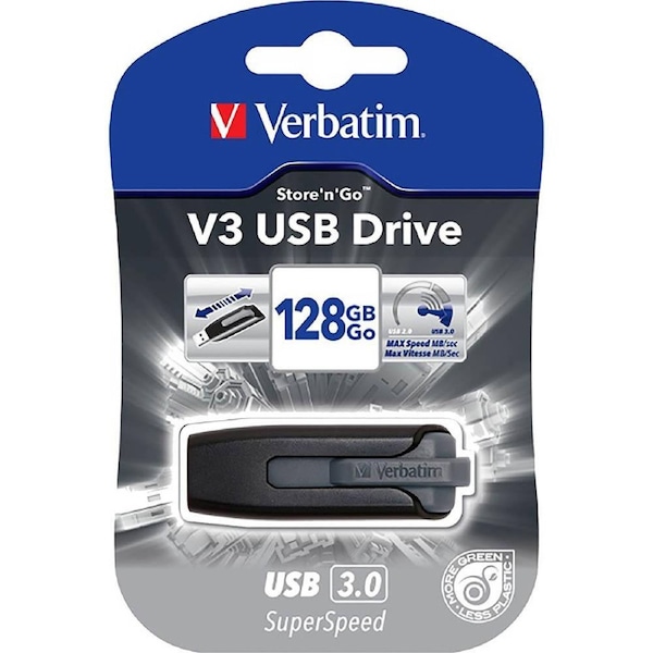 Verbatim Store-N-Go V3 USB Flash Drive 3.0 128GB SuperSpeed