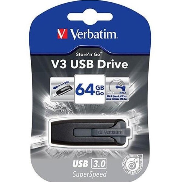 Verbatim Store-N-Go V3 USB Flash Drive 3.0 64Gb Grey SuperSpeed