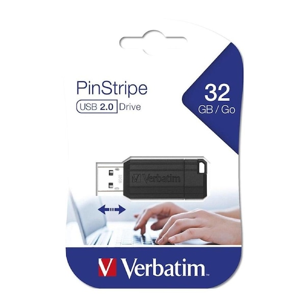 Verbatim USB Flash Drive 2.0 32GB Black PinStrip