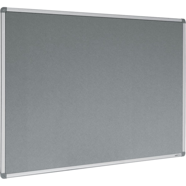 Visionchart Corporate Felt Pinboard Aluminium Notice Frame Board 900x600mm Grey