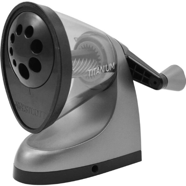 Westcott iPoint Titanium Classact Manual Rotary Pencil Sharpener Various Holes Sizes