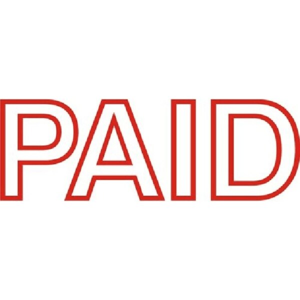 Xstamper 1005 Message Stamp Paid Red Pre-Inked Ready To use