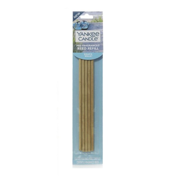 Yankee Candle Reed Diffuser Pre-Fragranced BEACH WALK Sticks Incense Refill Pack