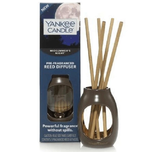 Yankee Candle Reed Diffuser Pre-Fragranced MIDSUMMER NIGHT Sticks Incense Kit Set