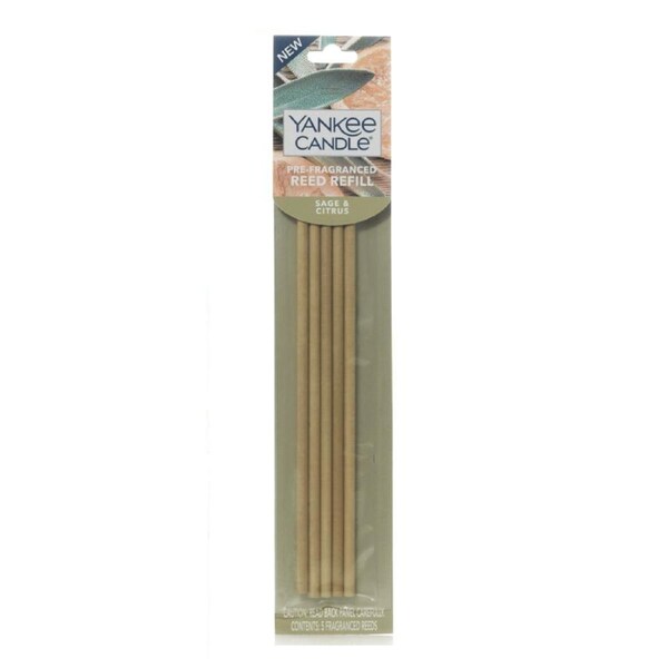 Yankee Candle Reed Diffuser Pre-Fragranced SAGE + CITRUS Sticks Incense Refill Pack