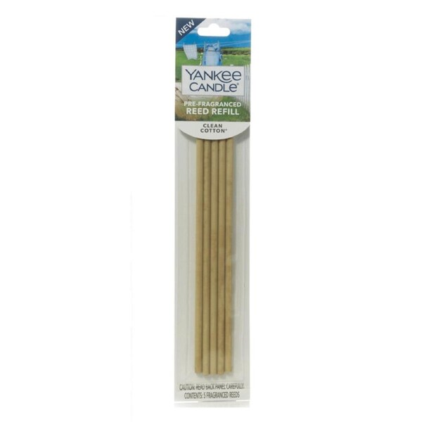 Yankee Reed Diffuser Pre-Fragranced CLEAN COTTON Sticks Incense Refill