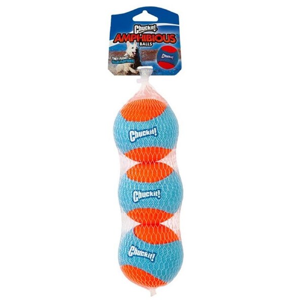 ChuckIt! Medium 6.3cm 3 Pack of Amphibious Water Float Dog Ball Toys