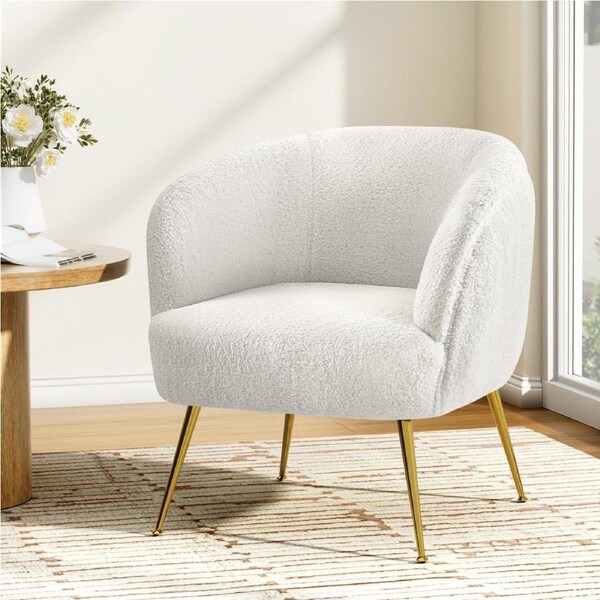1 Seater Artiss Armchair Accent Chair Tub Boucle White