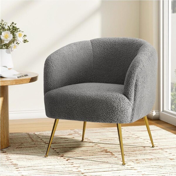 Artiss Armchair Lounge Chair Accent Chairs Arm Armchairs Sherpa Boucle Charcoal