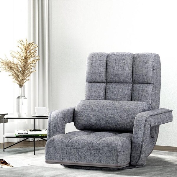 Artiss Floor Chair Sofa Single Floor Cushions Lounge Recliner Chair Lounger Living Room Grey