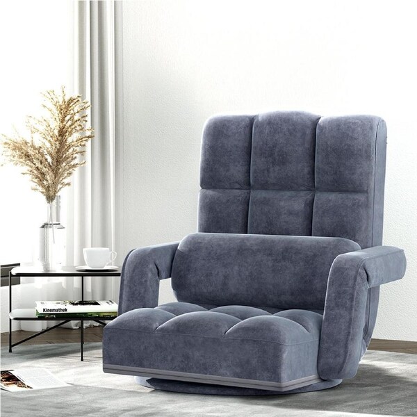 Artiss Floor Chair Lounge Sofa Swivel Charcoal