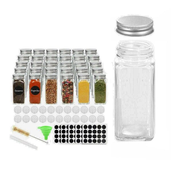 Home Kitchen Seasoning Condiment Storage Container Glass Jars - Clear