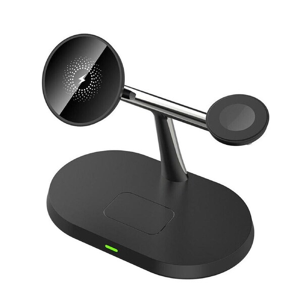 For Apple Watch iPhone 13 12 Wireless 3 In 1 Charging Dock Station - Black