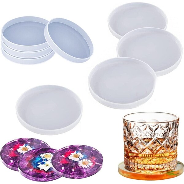 Resin Casting Silicone Coaster Cup Mat Mould Tool - 4x